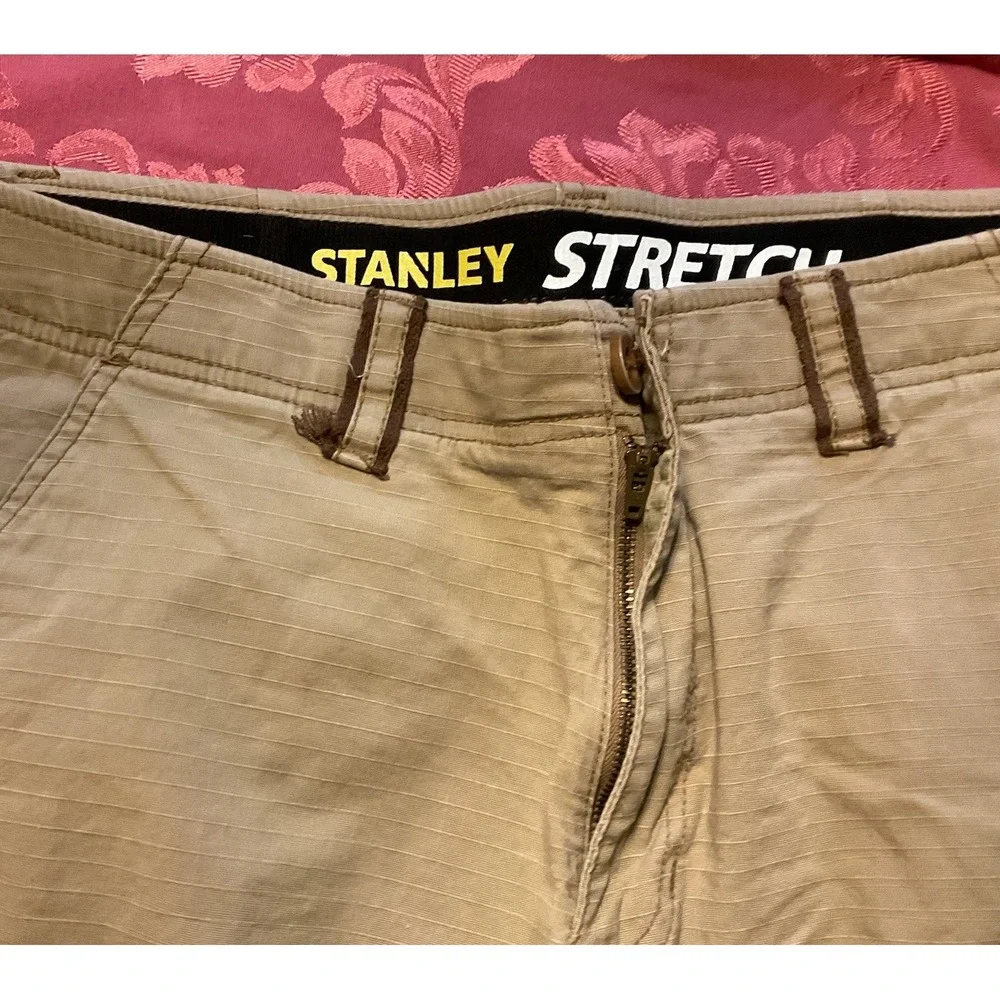Stanley Men's Sz: 32 Workwear Stretch Tan Brown Khaki Safari‎ Cargo Shorts